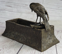 Bronze Bird Planter Window Box Metal Sculpture 7" x 10"