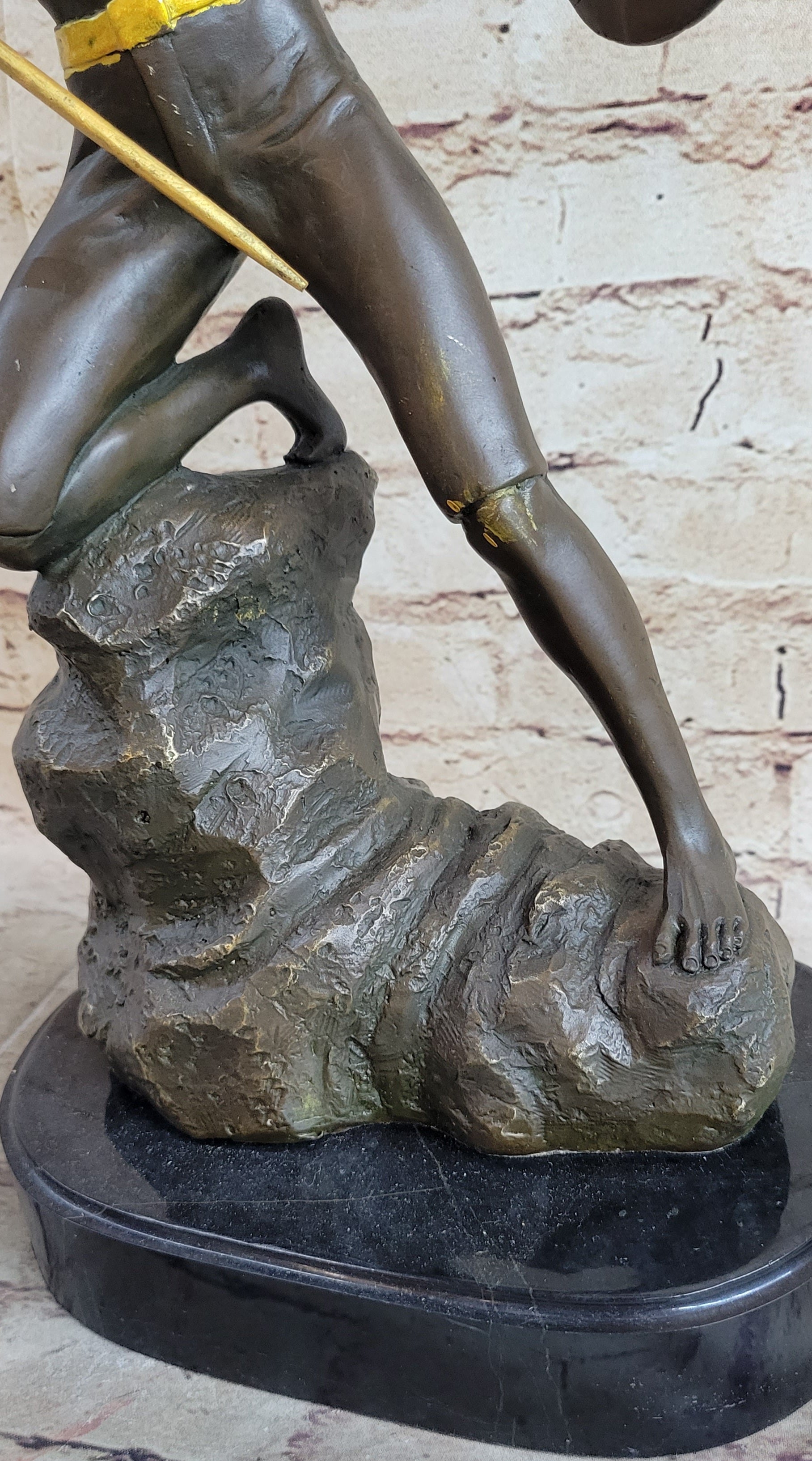 Signed Jensen Handsome Nude Roman Warrior Bronze Sculpture Art