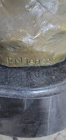 Signed Jensen Handsome Nude Roman Warrior Bronze Sculpture Art