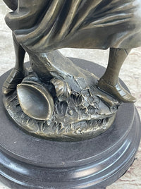 Saint Joan of Arc Standing W/ Flag Bronze Figure