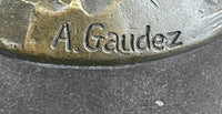 Saint Joan of Arc Standing W/ Flag Bronze Figure