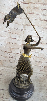 Art Deco by Gaudez Joan of Arc Hot Cast Bronze Sculpture