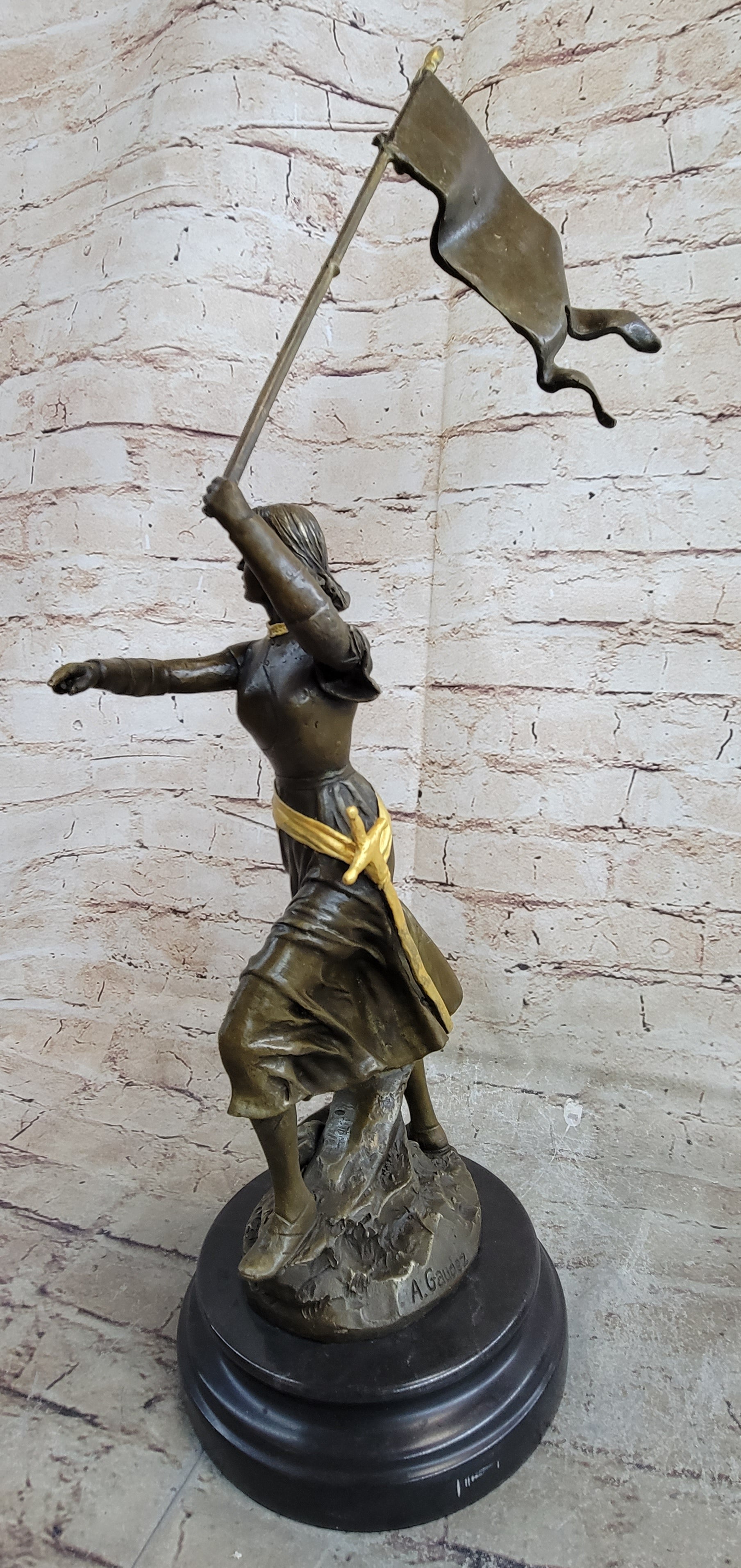 Art Deco by Gaudez Joan of Arc Hot Cast Bronze Sculpture