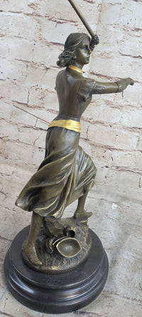 Art Deco by Gaudez Joan of Arc Hot Cast Bronze Sculpture