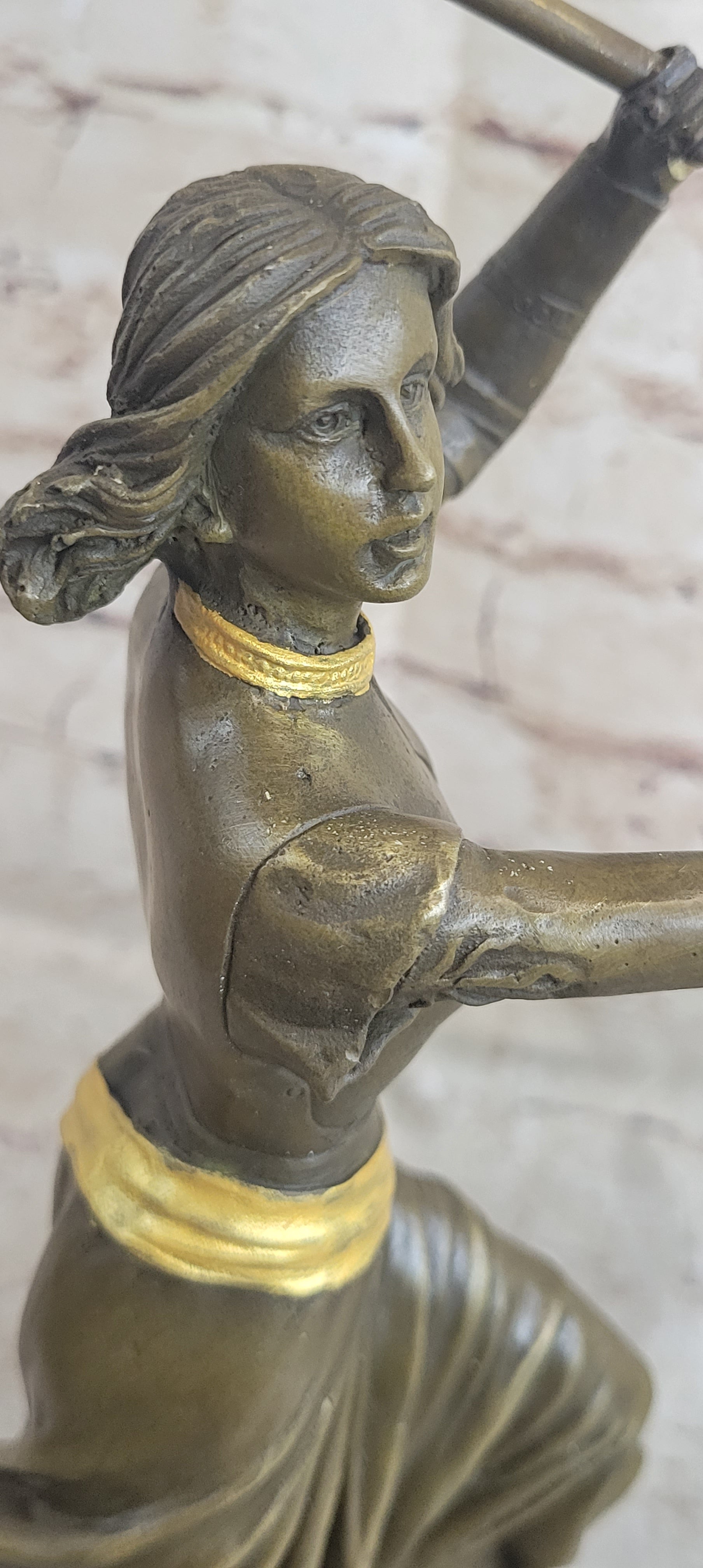 Art Deco by Gaudez Joan of Arc Hot Cast Bronze Sculpture