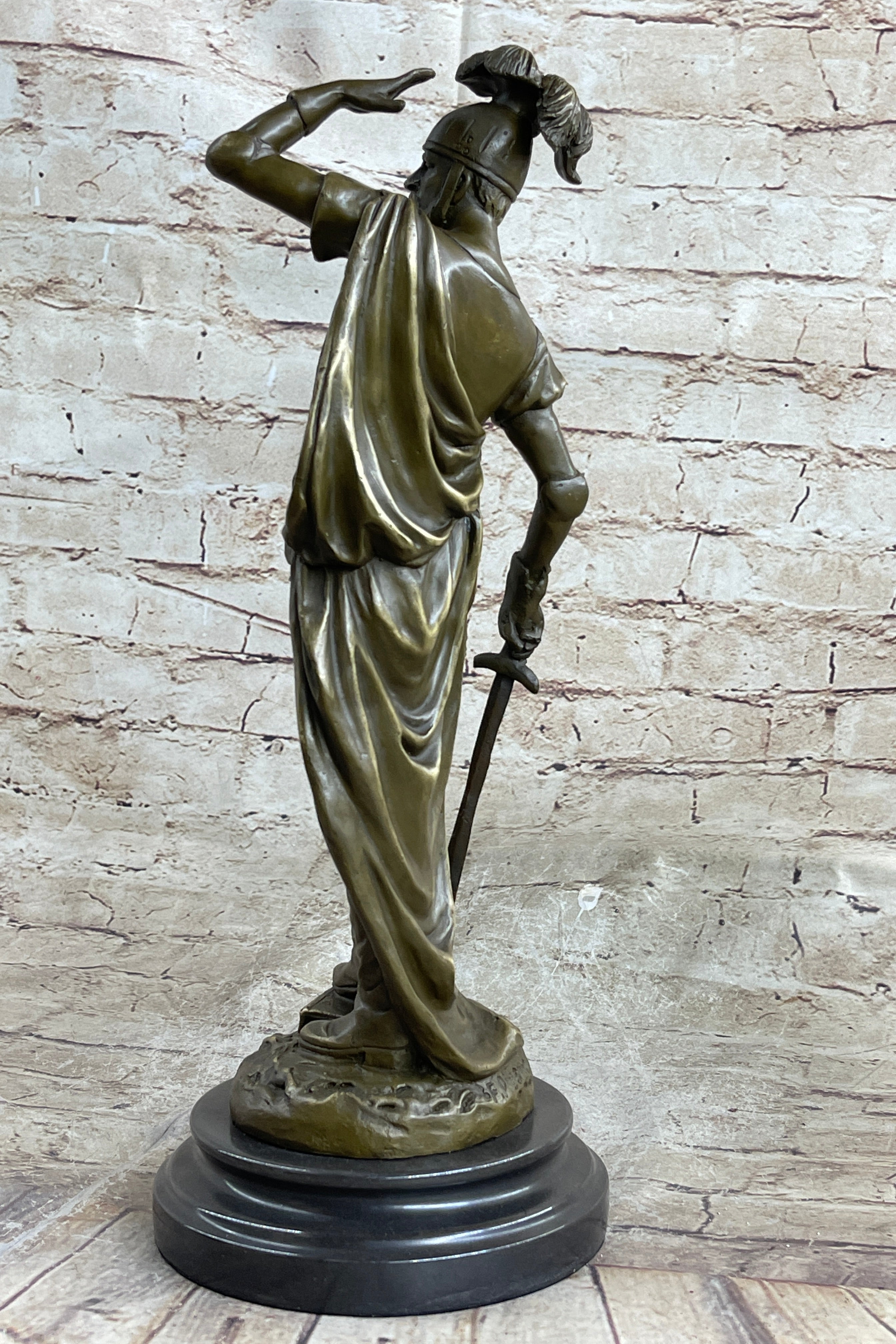 Italian Renaissance Warrior Knight Bronze 15" x 7" Sculpture
