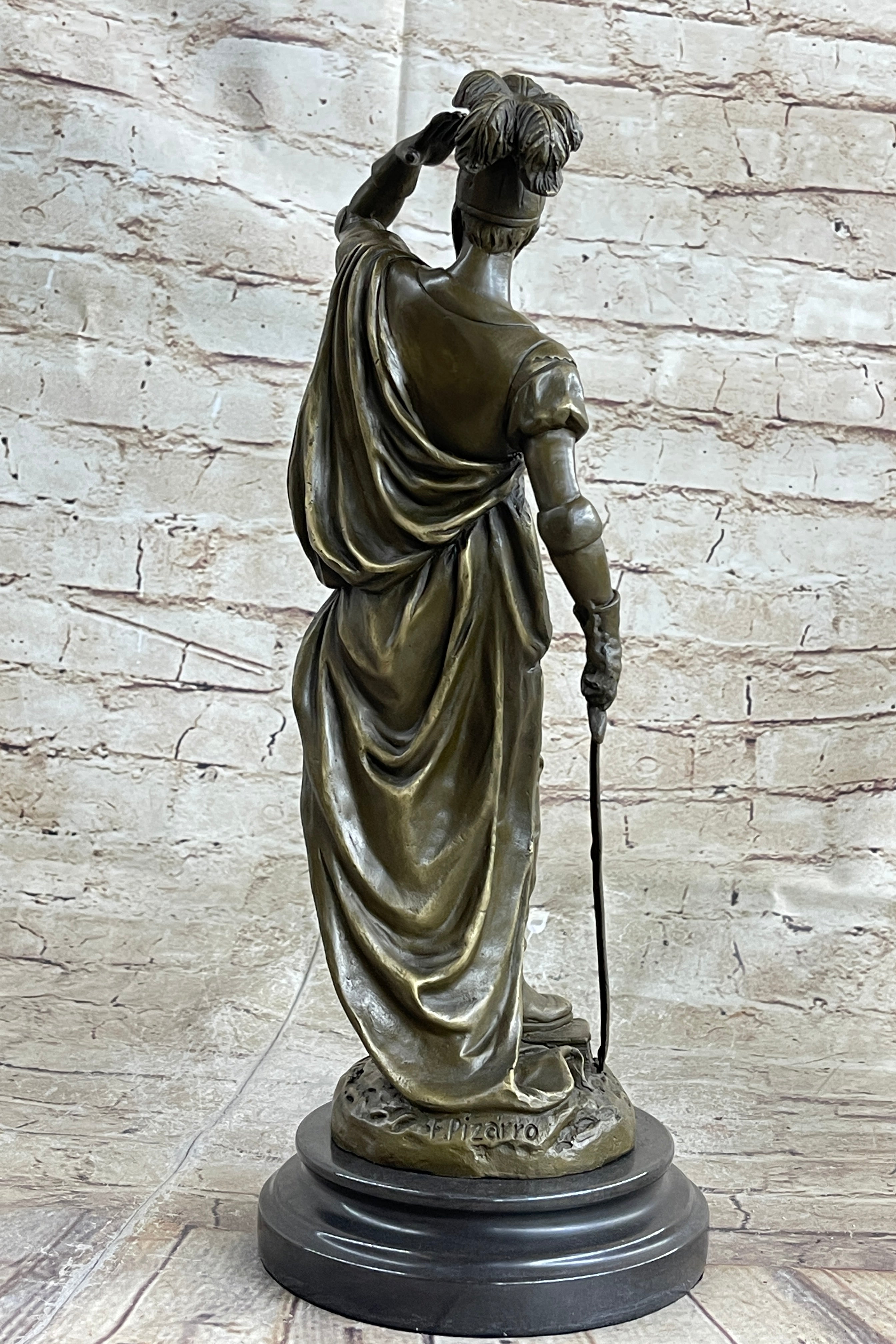 Italian Renaissance Warrior Knight Bronze 15" x 7" Sculpture