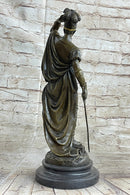 Italian Renaissance Warrior Knight Bronze Statue Sculpture Figure Gold Patina 15" x 7"