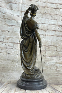 Italian Renaissance Warrior Knight Bronze Statue Sculpture Figure Gold Patina 15" x 7"
