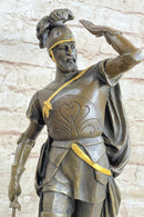Italian Renaissance Warrior Knight Bronze Statue Sculpture Figure Gold Patina 15" x 7"