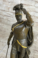 Italian Renaissance Warrior Knight Bronze Statue Sculpture Figure Gold Patina 15" x 7"