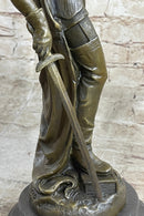 Italian Renaissance Warrior Knight Bronze Statue Sculpture Figure Gold Patina 15" x 7"