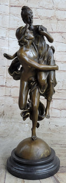 Hermes Flying Mercury and Pandora Bronze Sculpture by Brousse