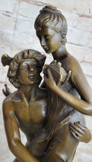 Hermes Flying Mercury and Pandora Bronze Sculpture by Brousse