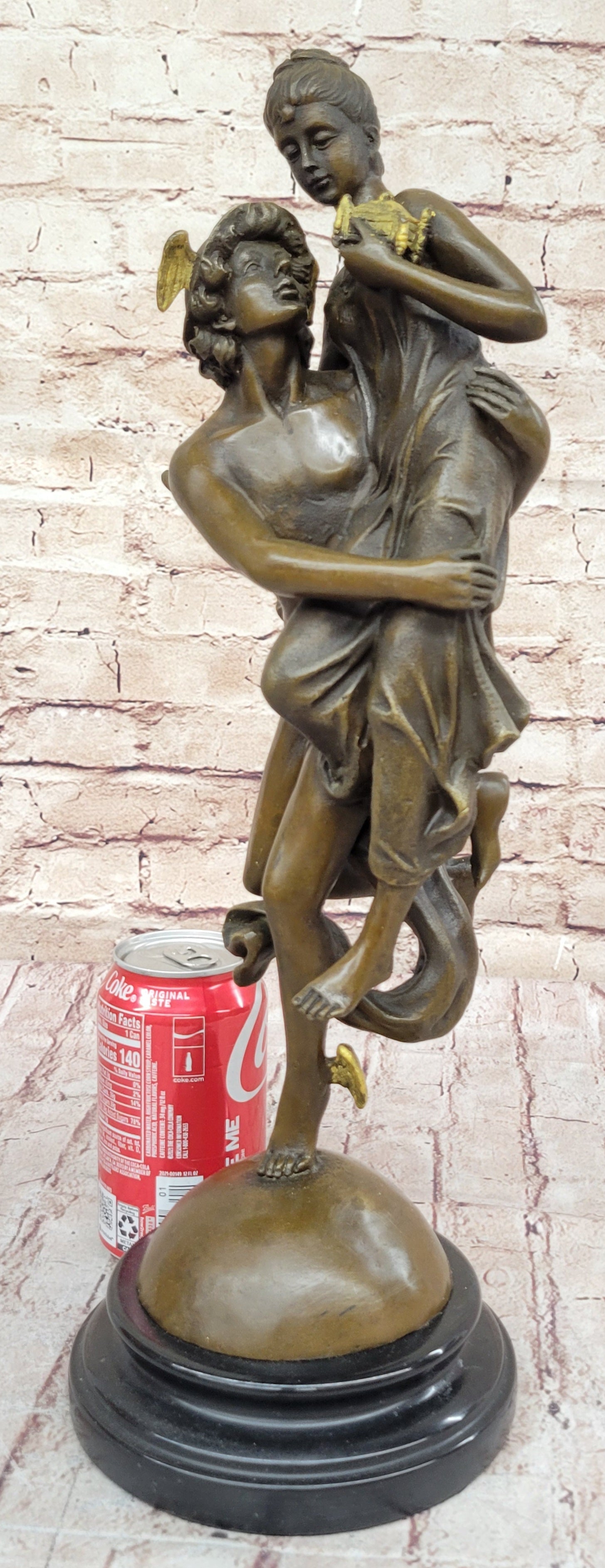 Hermes Flying Mercury and Pandora Greek Mythology Bronze Sculpture