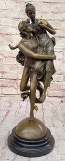 Hermes Flying Mercury and Pandora Greek Mythology Bronze Sculpture