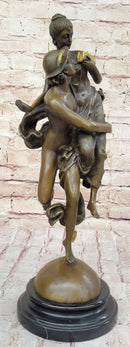 Hermes Flying Mercury and Pandora Greek Mythology Bronze Sculpture