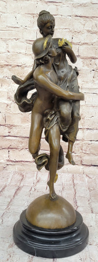 Hermes Flying Mercury and Pandora Greek Mythology Bronze Sculpture