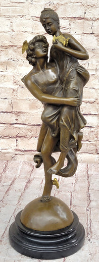 Hermes Flying Mercury and Pandora Greek Mythology Bronze Sculpture
