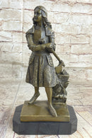 Art Deco Joan of Arc Bronze Sculpture Hot Cast Marble Base