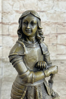 Art Deco Joan of Arc Bronze Sculpture Hot Cast Marble Base