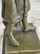 Art Deco Joan of Arc Bronze Sculpture Hot Cast Marble Base
