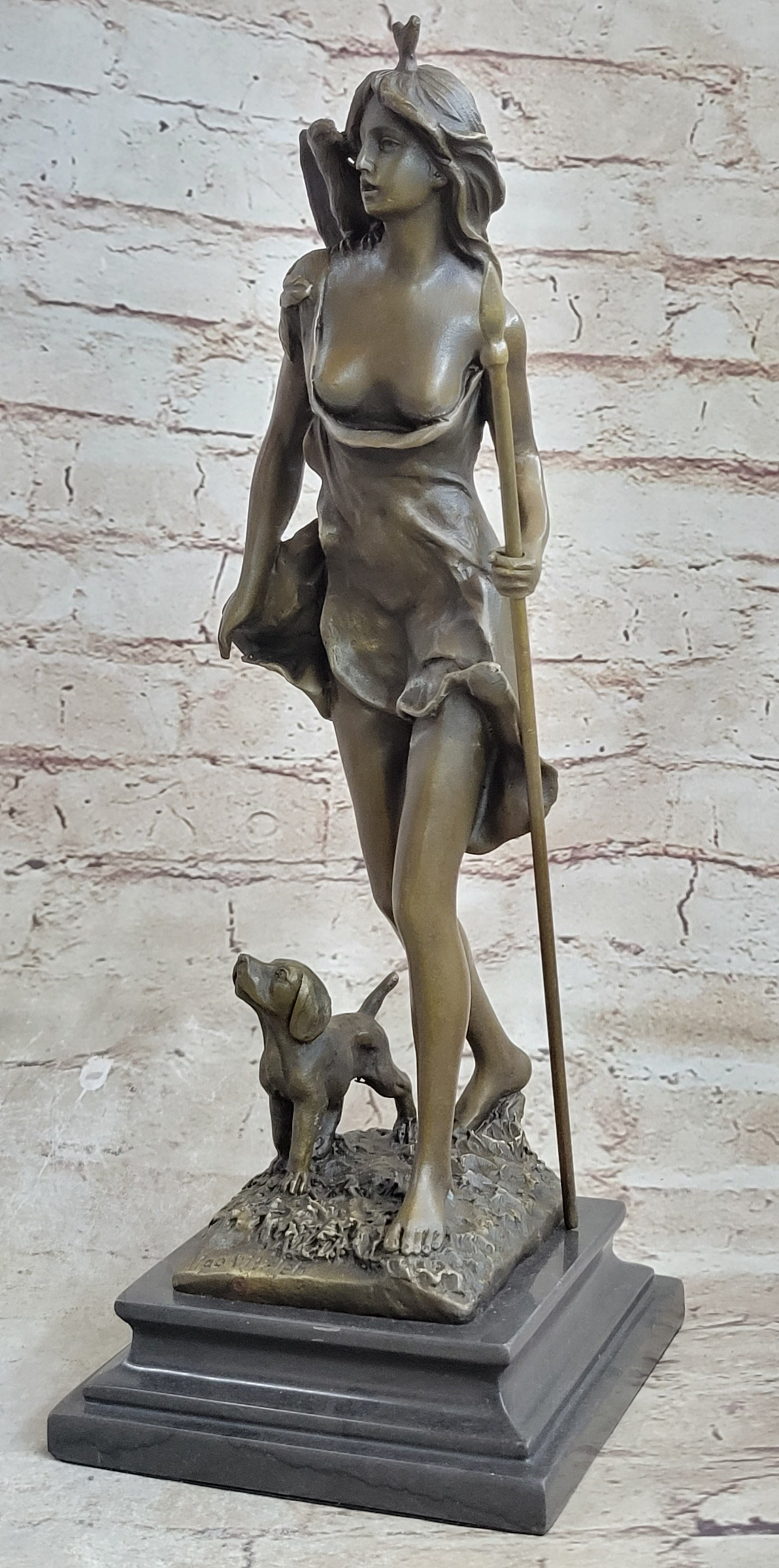 14'' Hot Cast Bronze Diana the Huntress Sculpture