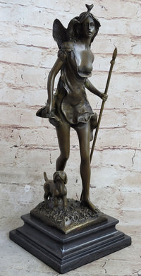 14'' Hot Cast Bronze Diana the Huntress Sculpture