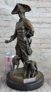 Frederick the Great Warrior King with Two Dogs Bronze Sculpture