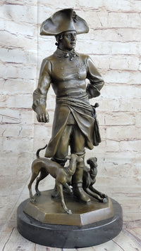 Frederick the Great Warrior King with Two Dogs Bronze Sculpture
