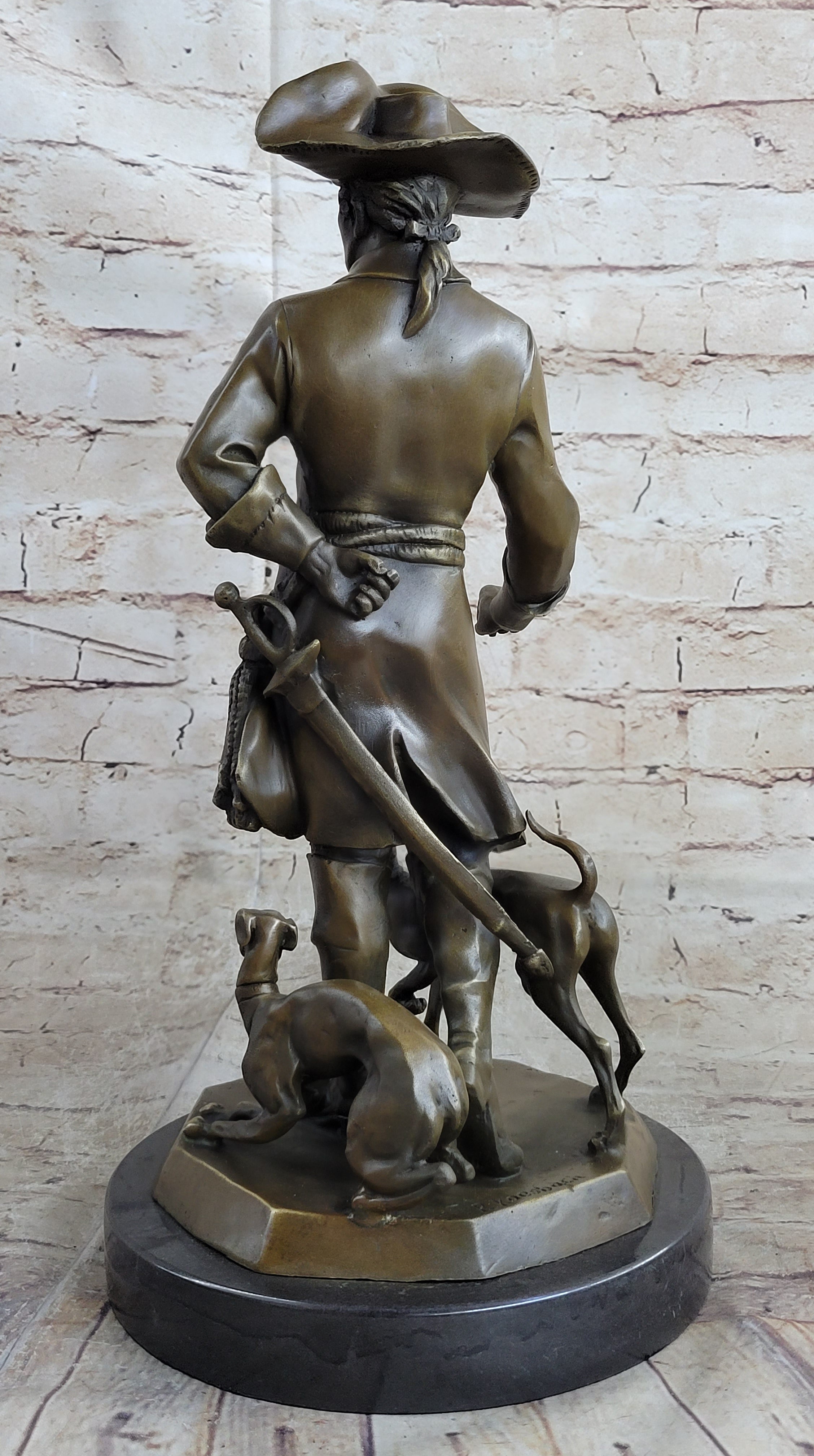 Frederick the Great Warrior King with Two Dogs Bronze Sculpture