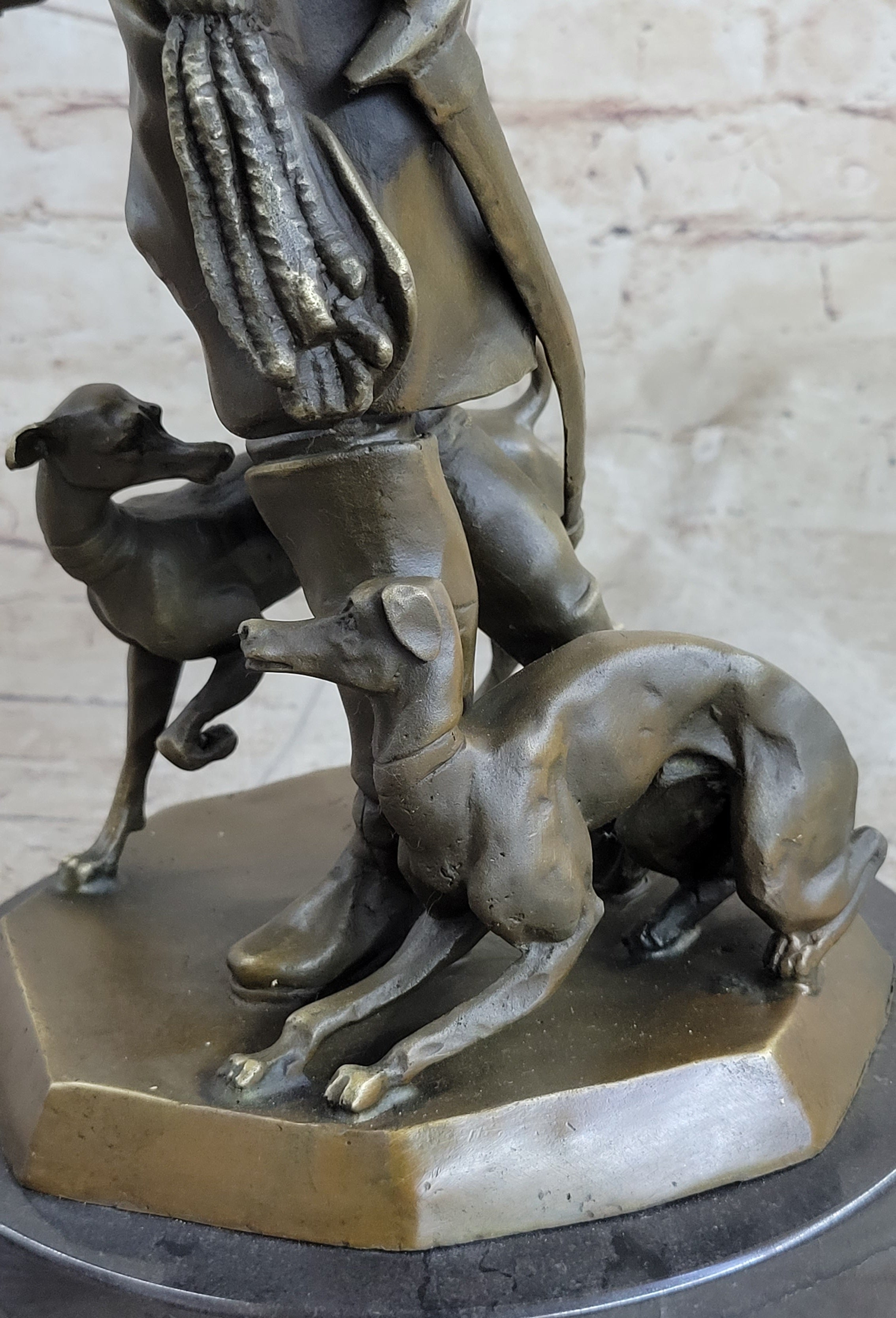 Frederick the Great Warrior King with Two Dogs Bronze Sculpture