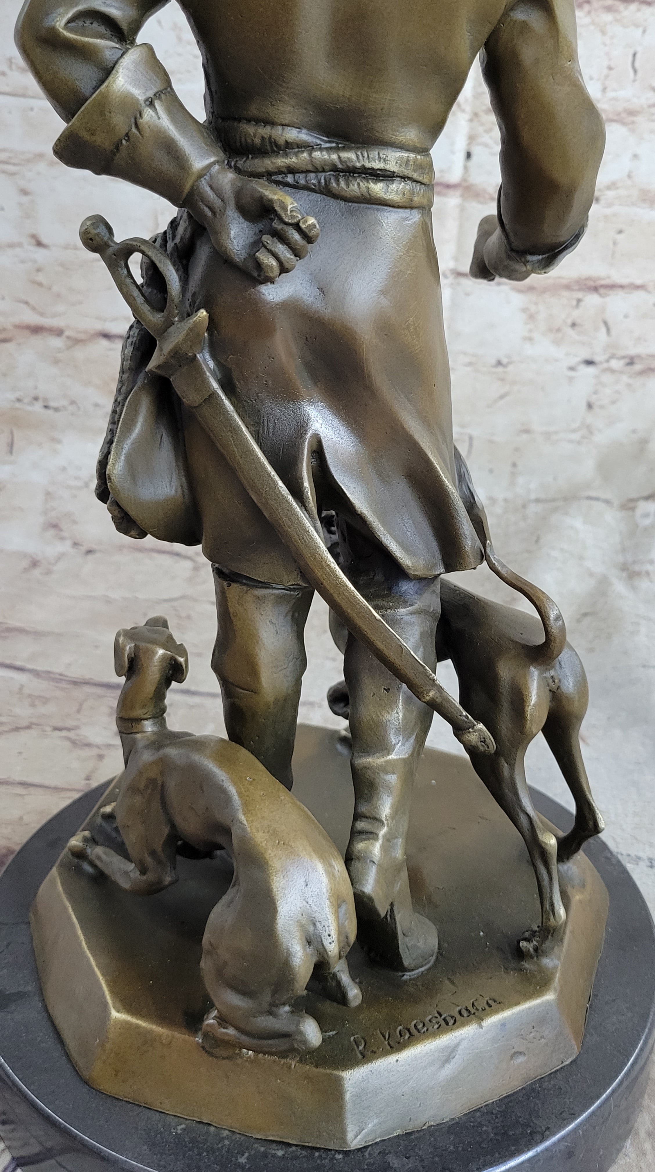Frederick the Great Warrior King with Two Dogs Bronze Sculpture