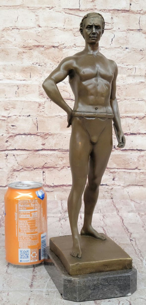 Muscular Roman Man Male Figure Bronze Sculpture