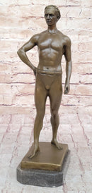 Muscular Roman Man Male Figure Bronze Sculpture