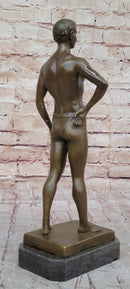 Muscular Roman Man Male Figure Bronze Sculpture