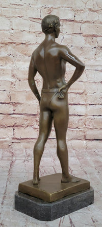Muscular Roman Man Male Figure Bronze Sculpture