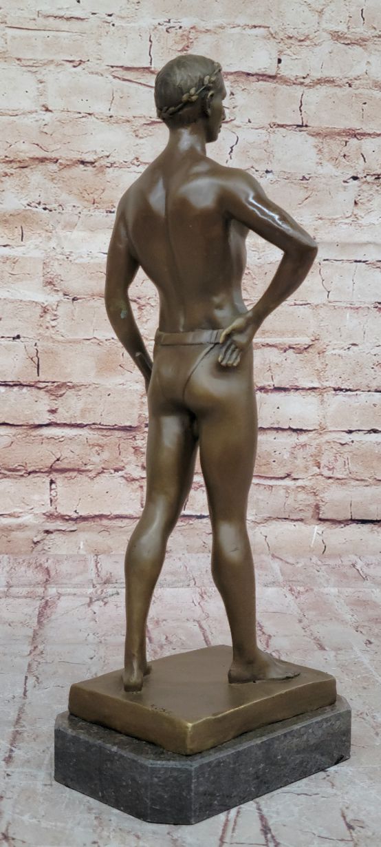Muscular Roman Man Male Figure Bronze Sculpture