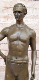 Muscular Roman Man Male Figure Bronze Sculpture