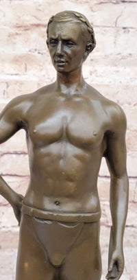 Muscular Roman Man Male Figure Bronze Sculpture