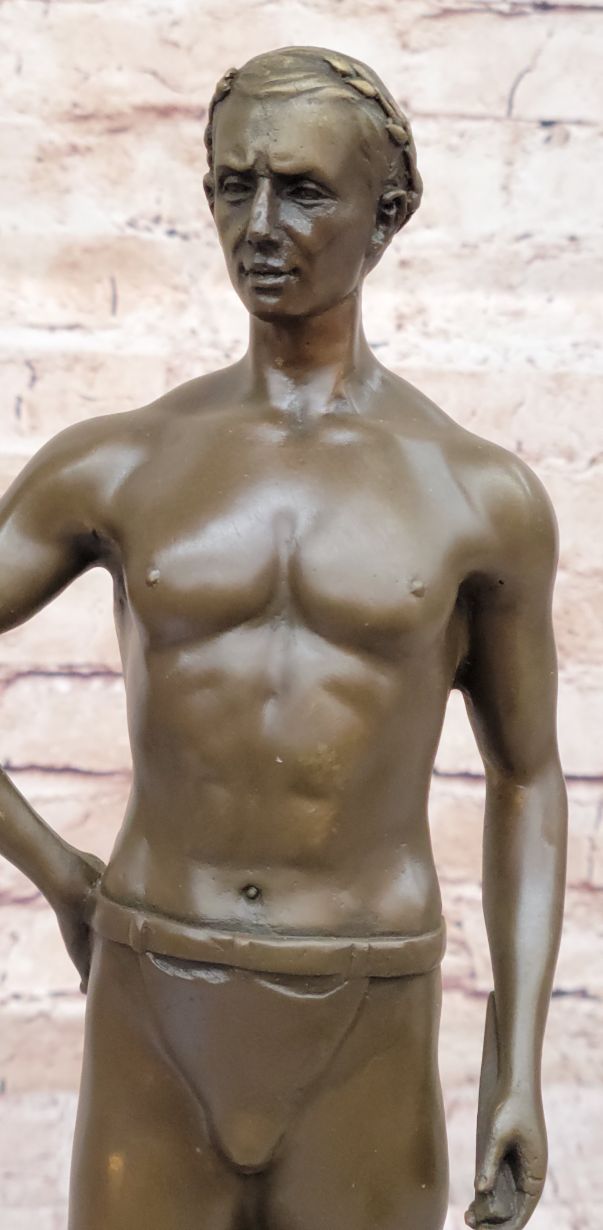 Muscular Roman Man Male Figure Bronze Sculpture