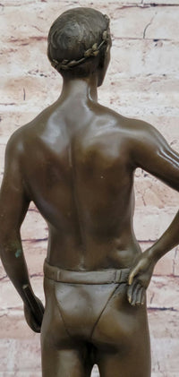 Muscular Roman Man Male Figure Bronze Sculpture