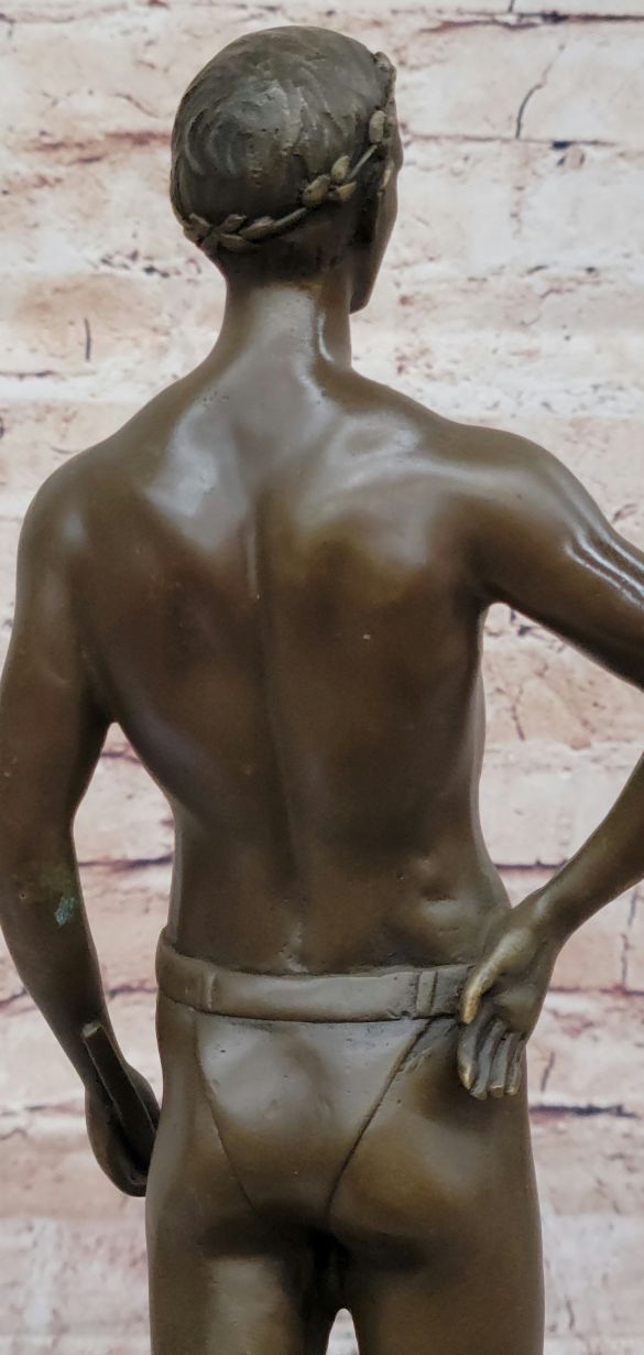 Muscular Roman Man Male Figure Bronze Sculpture