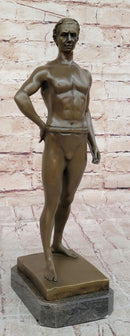 Muscular Roman Man Male Figure Bronze Sculpture