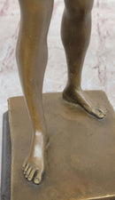 Muscular Roman Man Male Figure Bronze Sculpture w/ Gold Patina