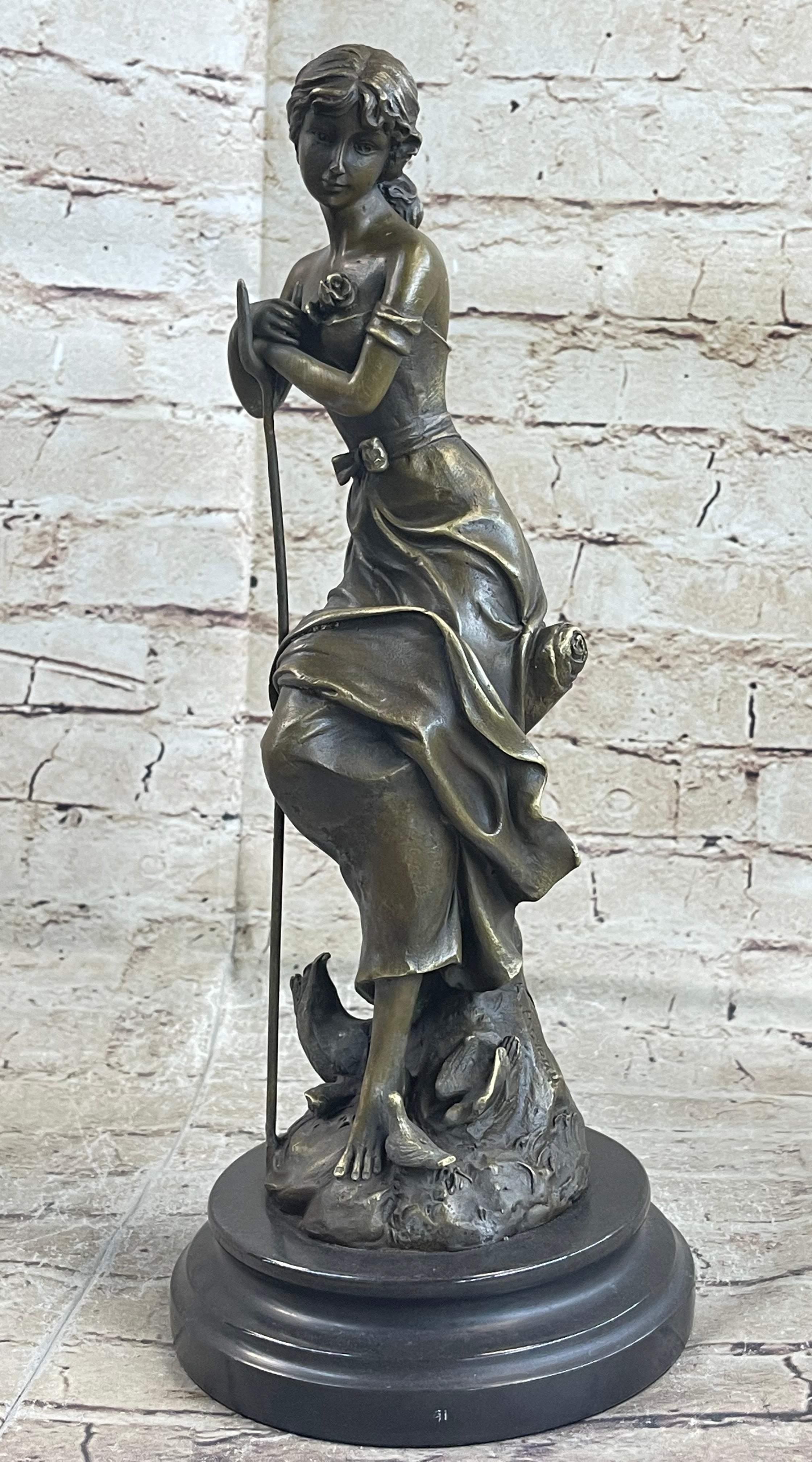 Dreaming by Auguste Moreau Art Deco Bronze Woman