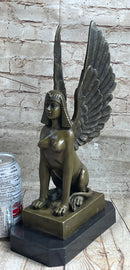 Signed Aldo Vitaleh Nude Sphinx Bronze Sculpture Marble Base