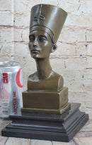 Egyptian Queen Nefertiti Bronze Bust on Marble Base 10"X 5"
