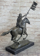 Native American Indian Man W/ Horse Bronze Sculpture