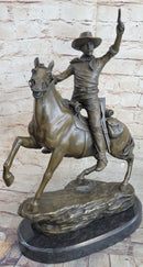 Carl Kauba Cowboy Shooting Gun Bronze Sculpture